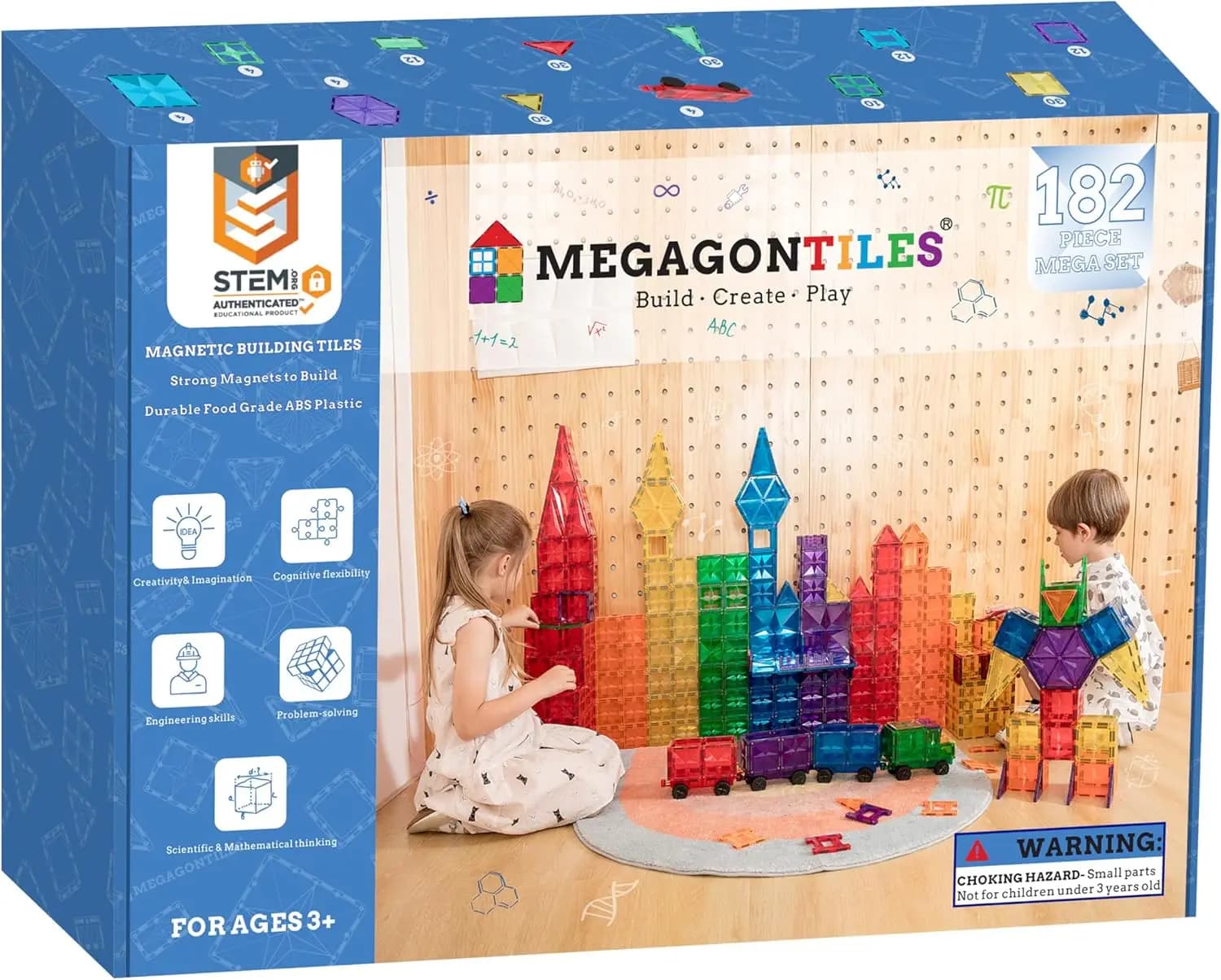 Set di Piastrelle Magnetiche Premium - Blocchi da Costruzione STEM per Bambini dai 3 agli 8 Anni, Gioco Educativo di Costruzione