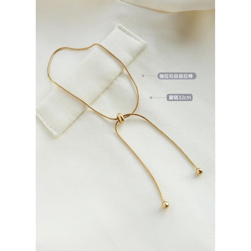 Niche Design Adjustable Drawstring Bracelet Women's Simple Retro Non-fading Titanium Steel Gold