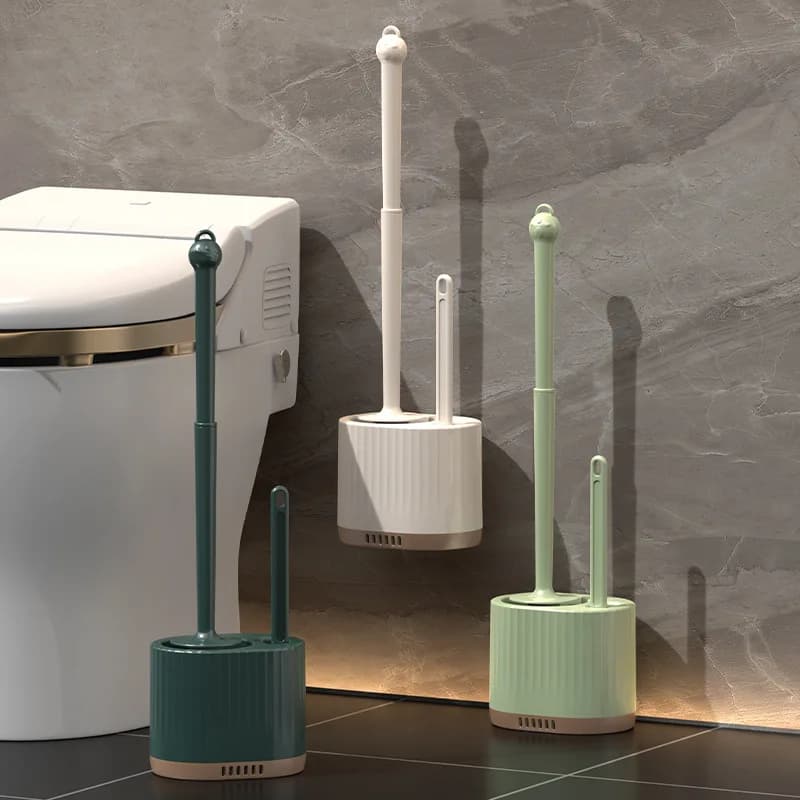 Spazzola per WC da Parete, Set 2-in-1 per Pulizia Completa Senza Angoli, Adatta per Toilette