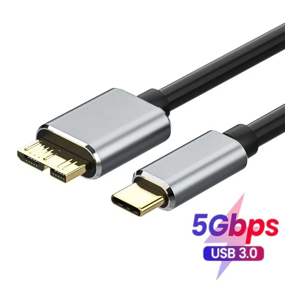 USB C To Micro B Cable Adapter Connector 5Gbps Type C External Hard Disk Data Cord For MacBook Air Laptop PC SSD HDD Camera Wire