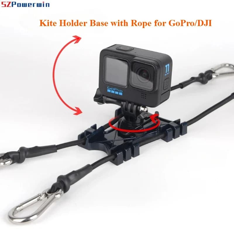 SZPowerwin Base porta aquiloni con corda per supporto GoPro/DJI Recinzione per kayak Tennis Paddle Board Accessori per fotocamere sportive