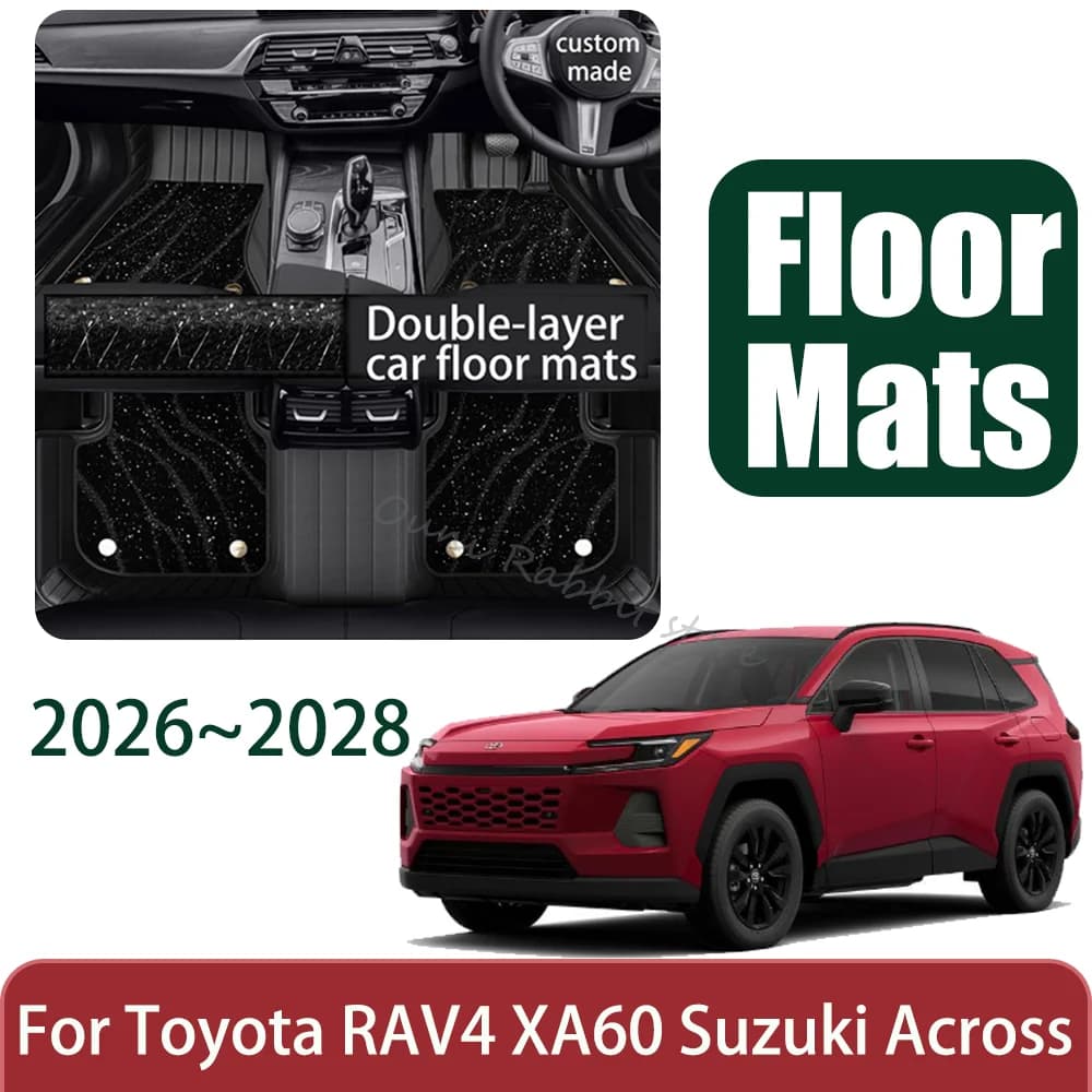 Tappetini in Pelle per Auto Toyota RAV4 XA60 e Suzuki Across 2026~2028, 27 Pezzi, LHD/RHD, Resistenti ai Graffi, Accessori Interni