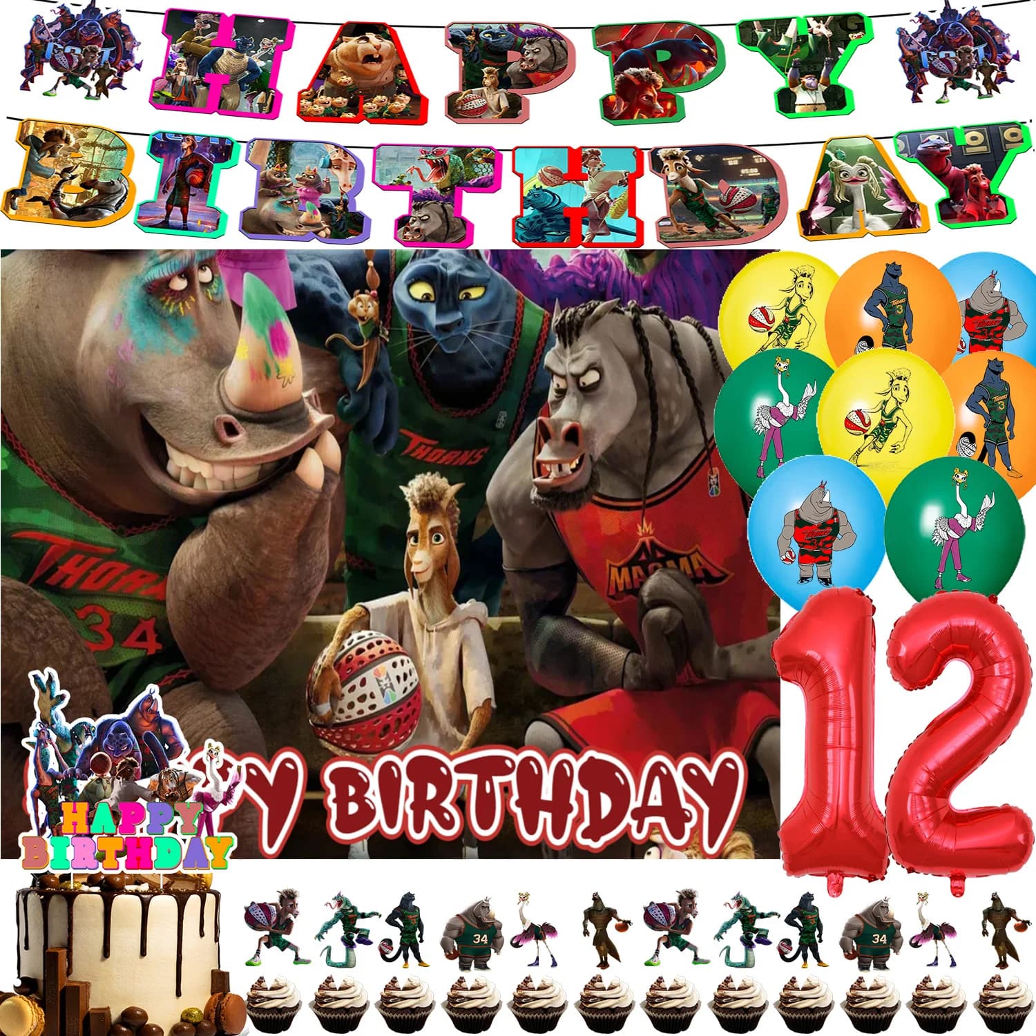 Articoli per Feste di Compleanno a Tema Basket GOAT, Palloncini, Sfondo, Decorazioni per Torte, Striscioni e Accessori per Foto
