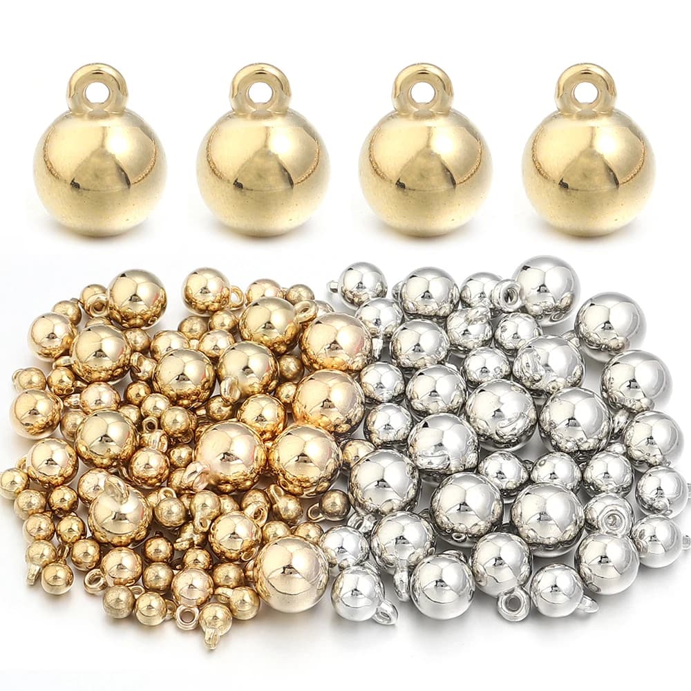 10-500 pcs/lotto CCB Beads Applied 4/5/6/8/10/12/14/16mm Round Ball Pendants with Beads for FAI Jewellery