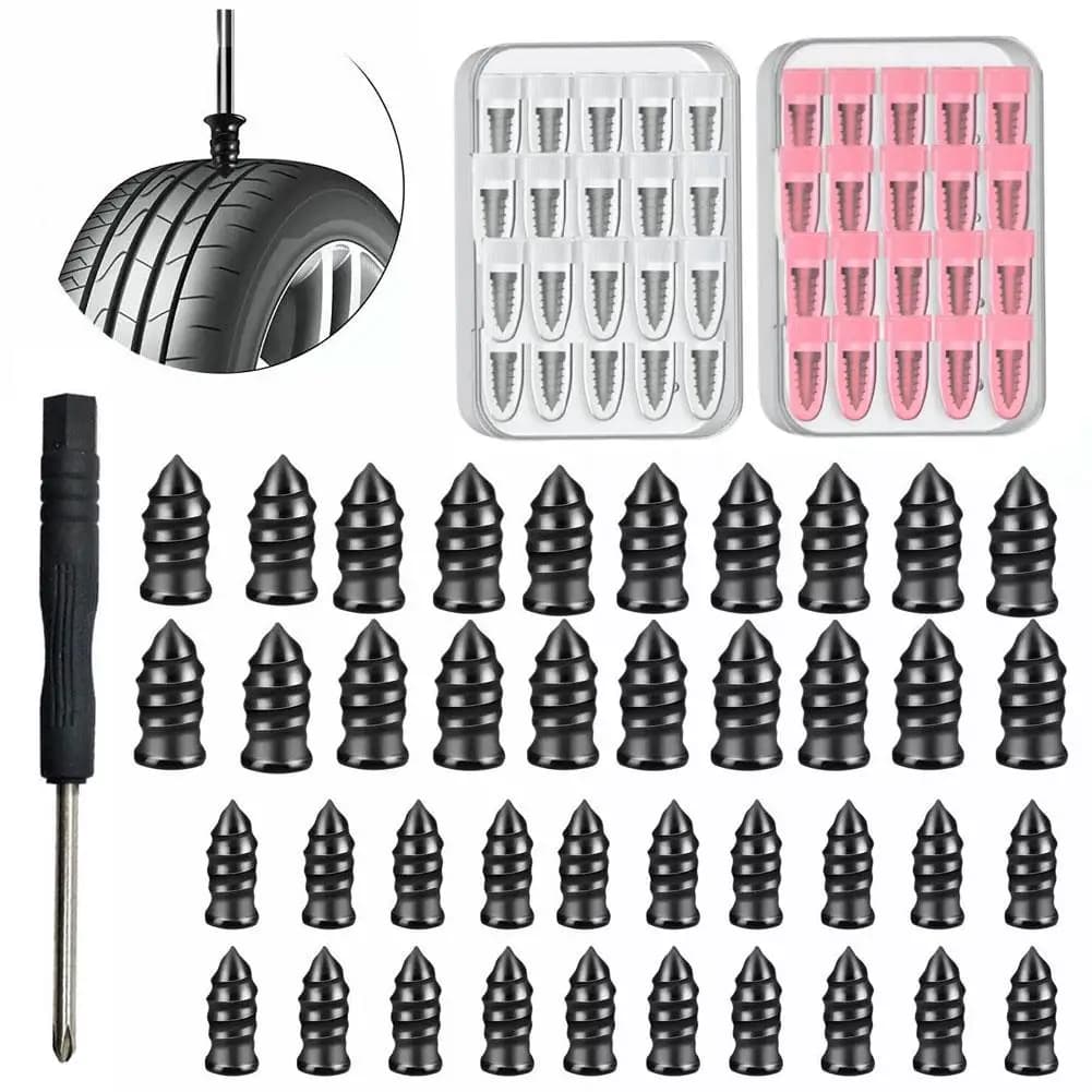Car Vacuum Tyre Repair Nails Tool Set Rubber Tire Puncture Repair Kit with Repair Glue for Cars Truck Motorcycle