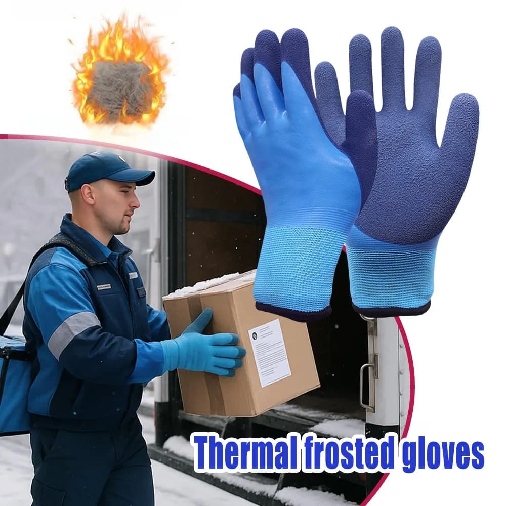 Guanti termici Conservazione dal freddo Guanti di sicurezza sul lavoro rivestiti ispessiti foderati in pile impermeabili Uomo Donna Equitazione Moto Antivento