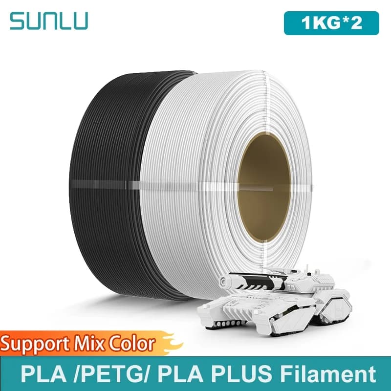 SUNLU 2KG PLA/PETG/PLA PLUS Filament 1.75mm 1KG Without Tray 3D Printer Filament for 3D Pen & Refill Filament