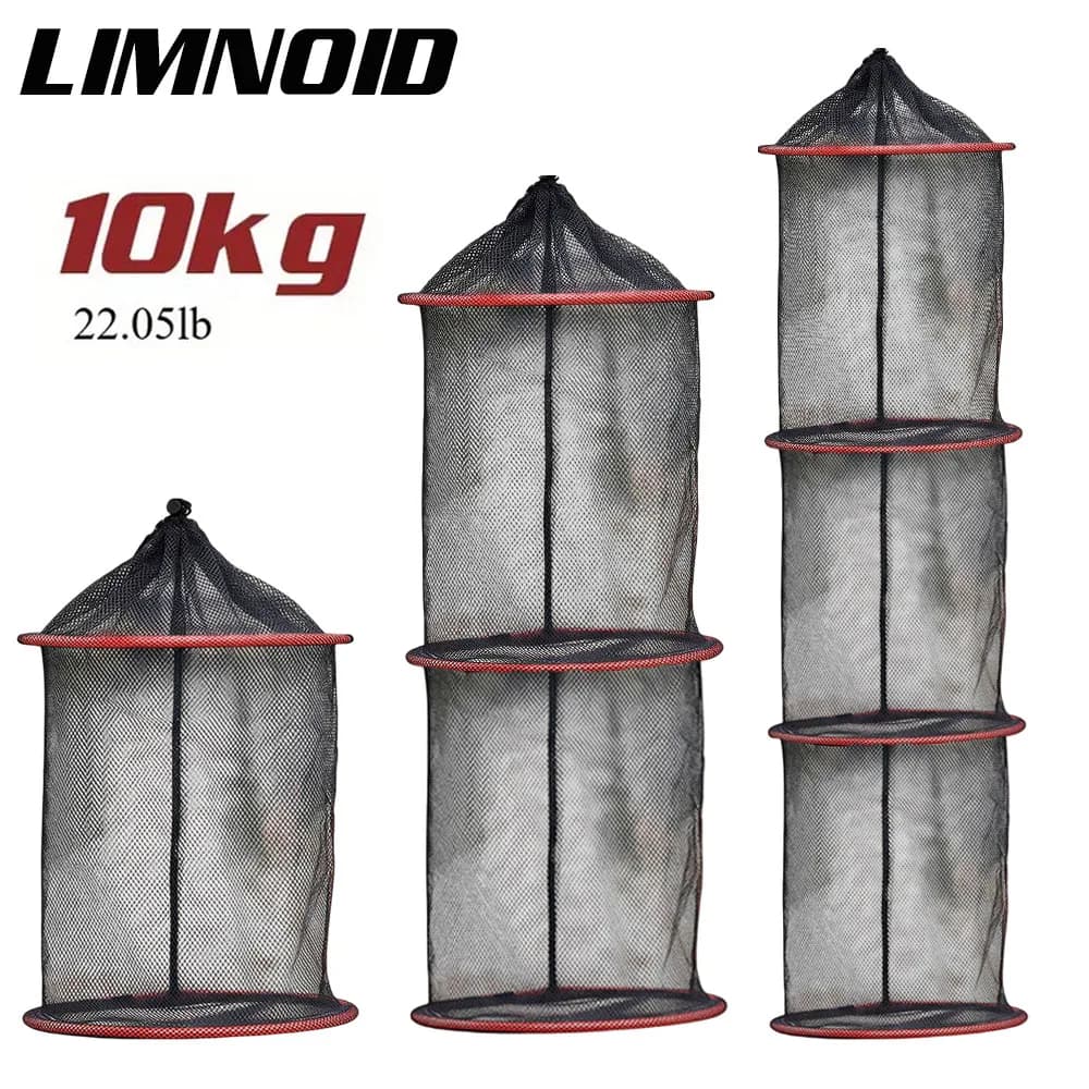 Rete da Pesca Galleggiante Limnoid 30 60 90cm con Cordoncino Regolabile, Asciugatura Rapida, Rete Traspirante Pieghevole per Conservazione Pesci