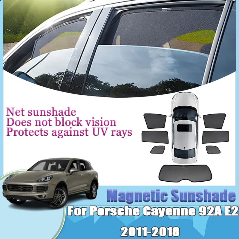 Anti-UV Per Porsche Cayenne 92a E2 2012 Accessori Parasole Magnetico Pad Maglia Nera Ombra Visiera Parabrezza Copertura Accessori Auto