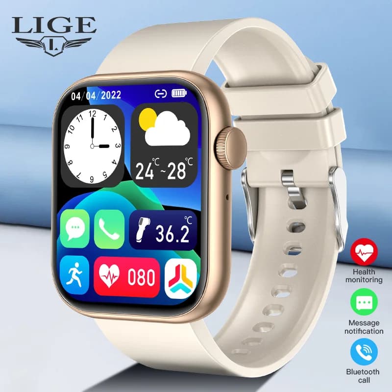 LIGE Nuovo Smart Watch 2026 Smartwatch con ricarica wireless Chiamate Bluetooth Uomo Donna Smartwatch Bracciale fitness Quadrante personalizzato
