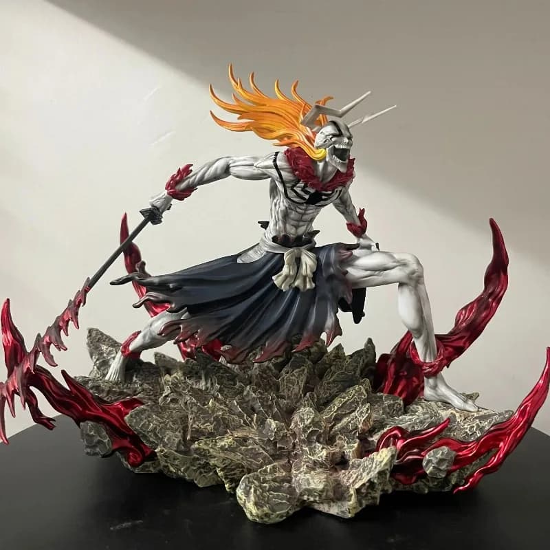 Statua Anime Bleach Ichigo Hollowfied Horn & Final Getsuga Tensho 23cm, Decorazione da Scrivania, Regalo da Collezione
