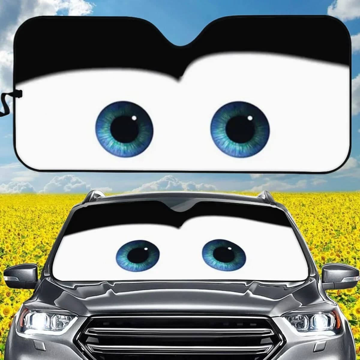 Lamine per finestre dei cartoni animati 4 colori Eye Pixar Parabrezza riscaldato Parasole Visiera per finestrino anteriore per auto Strumenti di protezione solare per auto