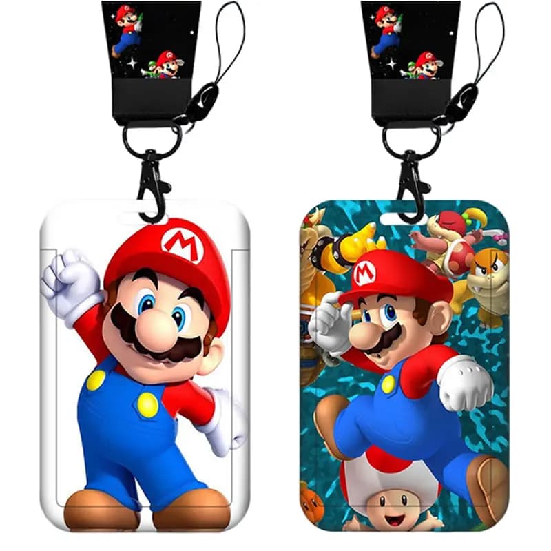 Cartoon Anime Card Sleeve Neck Strap Cordino ID Bus Subway Access Work permit Student Sleeve Chain Keychain Cover