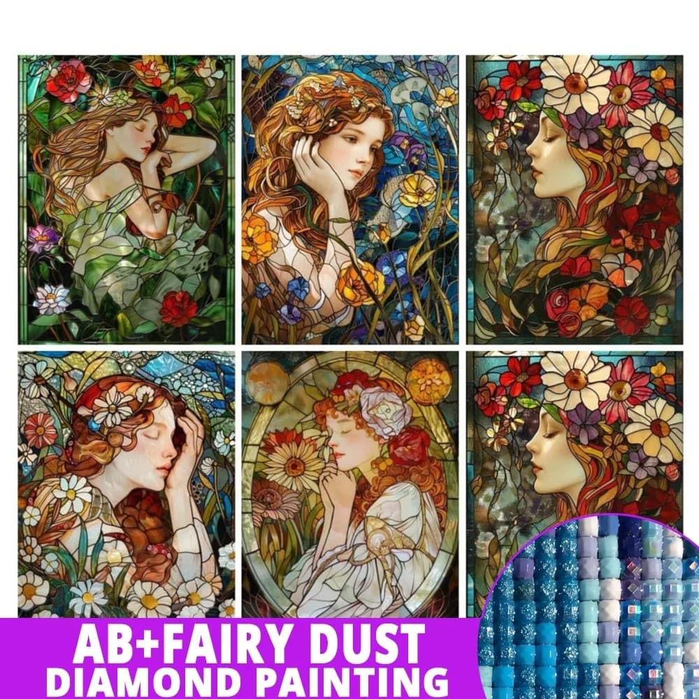 Fairy Dust AB Diy Full Mosaic Art Fantasy Sleeping Beauty New Diamond Painting Kits Elegant Girl Embroidery Wall Decor