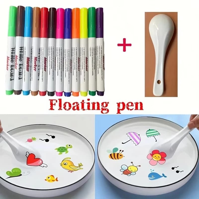 1/3/5set Water Painting Floating Pen Children Drawing Toys Suspension Water Color Ink Pen Markers Montessori Early Education Toy