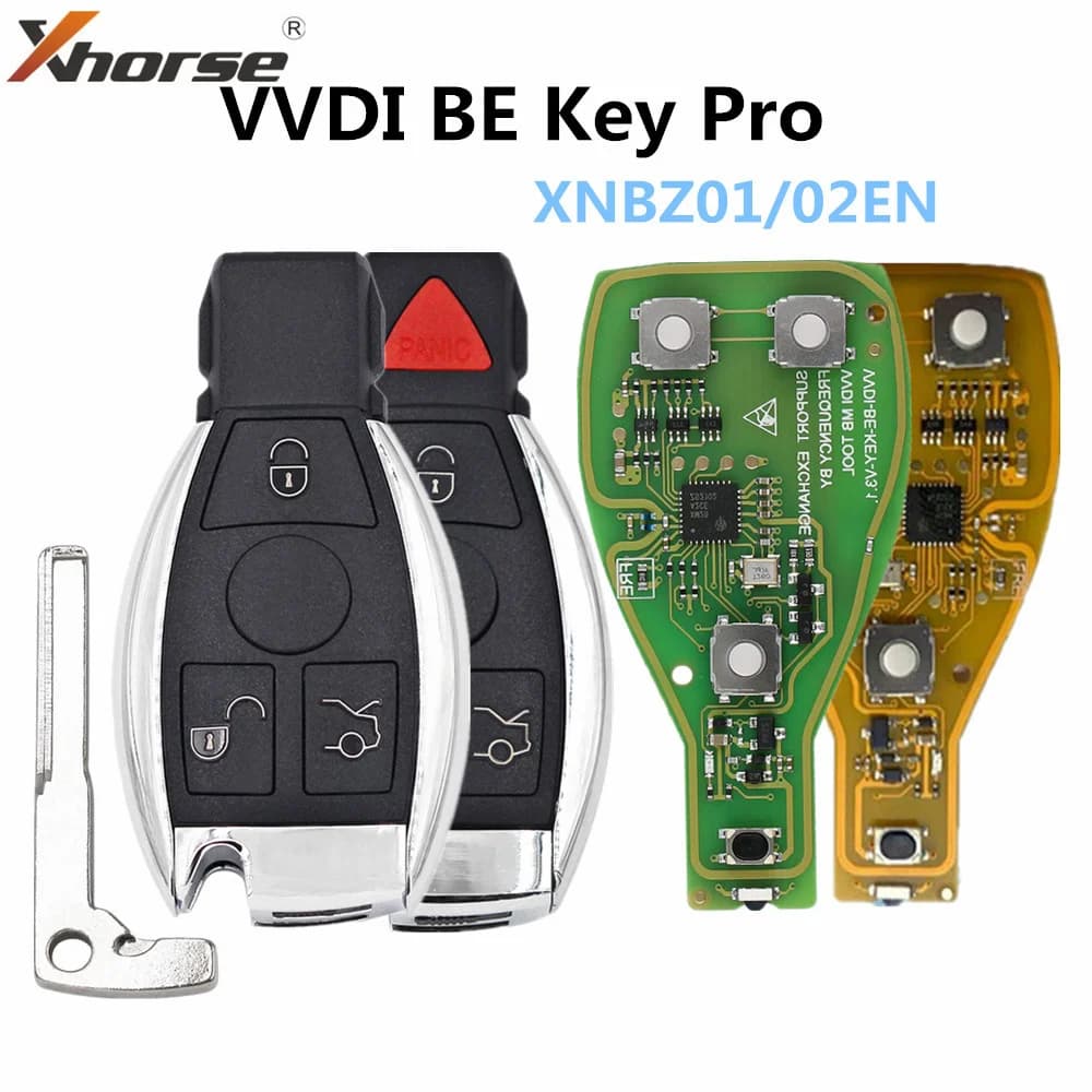 XHORSE VVDI BE Key Pro XNBZ01EN XNBZ02EN For Benz V3.1 PCB Remote Chip Smart Key Shell With Logo Can Exchange MB BGA Token