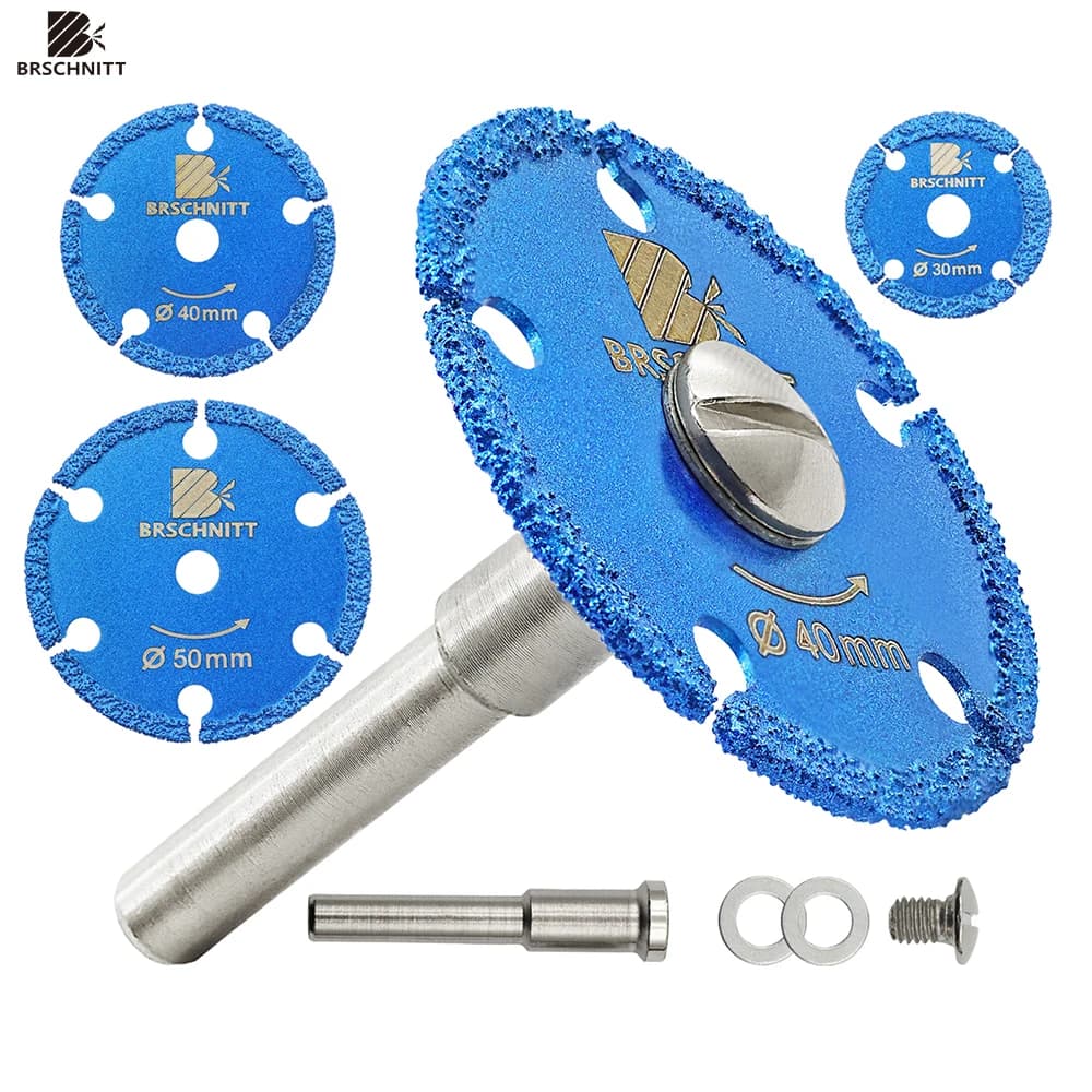 Set di dischi da taglio BRSCHNITT Mini-Cut 30/40/50mm, lama per sega con gambo rimovibile, utensile manuale per taglio di acciaio, metallo, ferro, tubi e chiodi