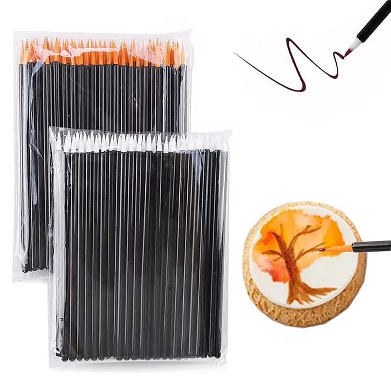 50 Pennelli Monouso per Eyeliner con Punta in Fibra Fine, Applicatore per Crema Eyeliner, Pennello Cosmetico per Occhi con Cappuccio, Strumenti di Bellezza per il Trucco