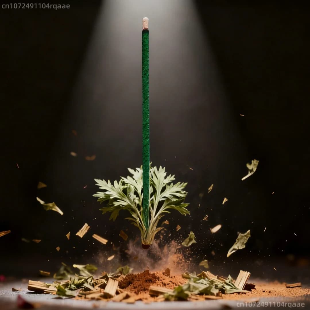 Bastoncini di incenso verde naturale 27 cm senza nucleo in legno a basso fumo, legno di sandalo per il rilassamento dell'ufficio di yoga, meditazione Focus - 91/24 pezzi