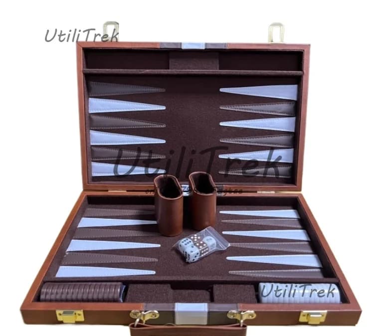 Wholesale High Quality Travel Size Leather Backgammon Board Game Set Made