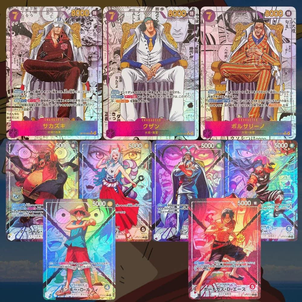 Self-made Proxy One Piece OPCG Japanese Luffy Ace Yamato Teach Sengoku Buggy OP16 Game Collection Card Toy