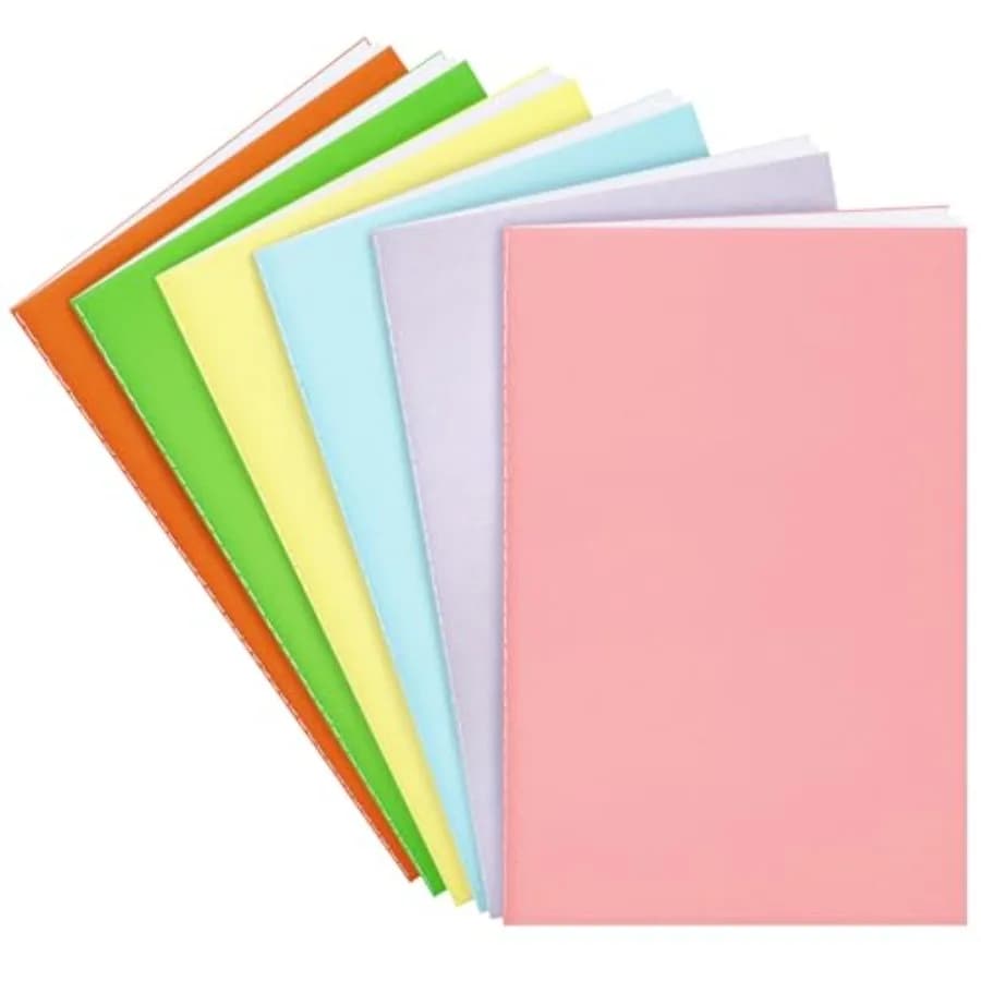 6 Pack Blank Books for - 5.5"x 8.3", 60 Pages - Small Journals Bulk, Girls Notebooks for Drawing and Writing, Sketchbooks w/Col