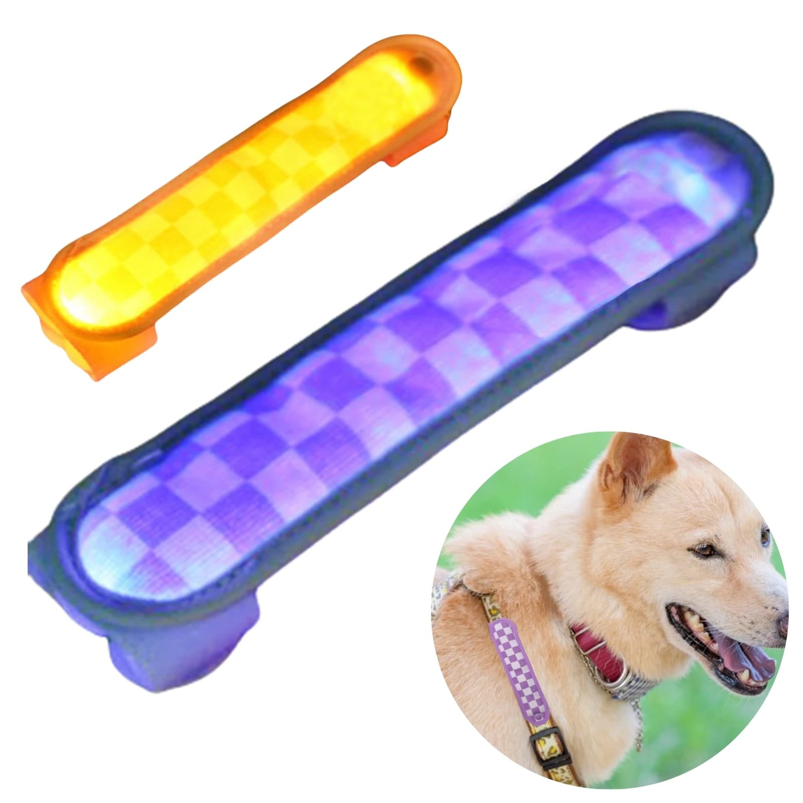 Collare per cani illuminato a LED Collare per cuccioli a LED ricaricabile Attrezzatura per cani regolabile riflettente leggera per animali domestici per cuccioli di gatto che camminano notturno