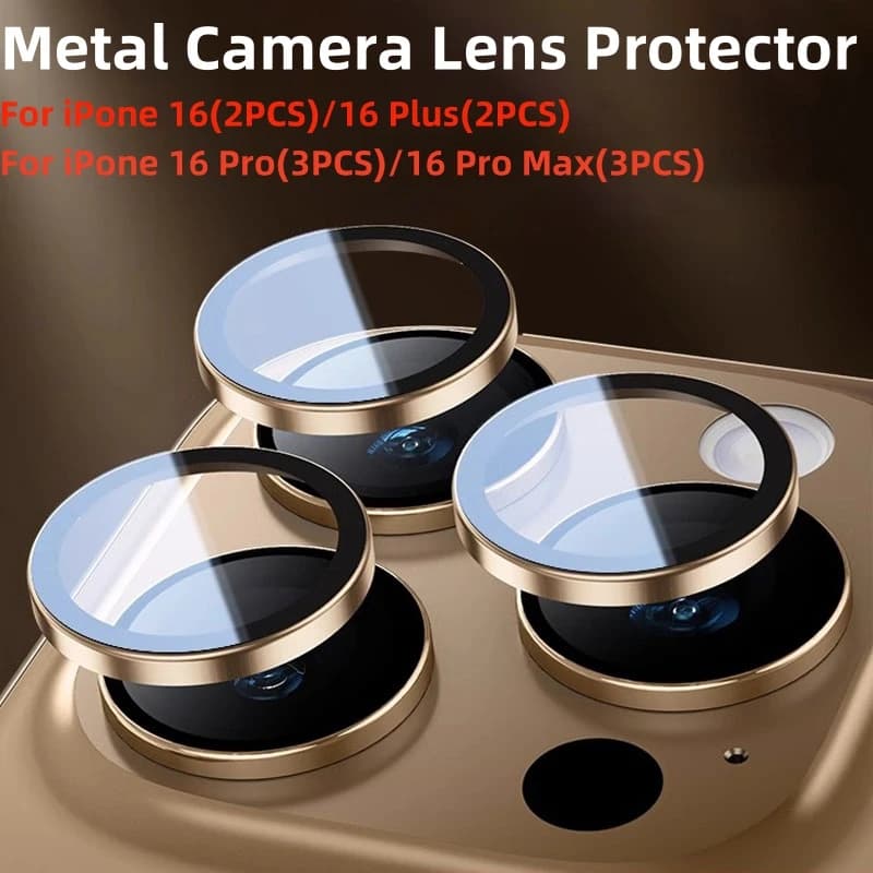 2-3Pcs Metal Camera Lens Protector For IPhone 17 16 15 Pro Max Lens Ring Case Glass For IPhone 16 Plus 16 Pro Max Lens Cover Cap