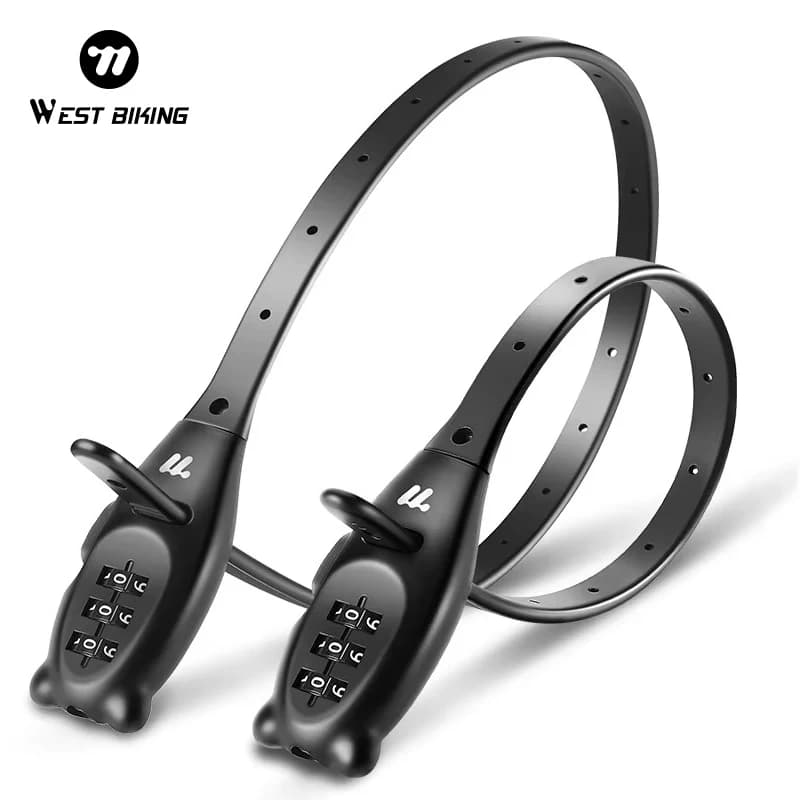 WEST BIKING Bicycle Password Padlock 3 Digit Cable Tie Padlock Portable Anti-theft Bike Helmet Padlock for Multipurpose Bike Scooter