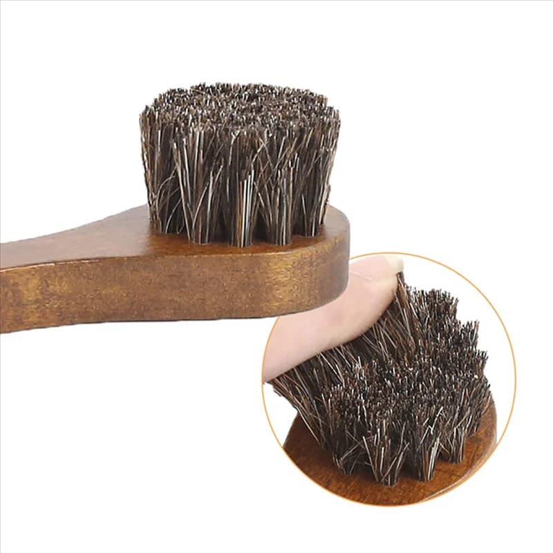 A96I-1Set Kit per lucidare le scarpe Spazzola per la pulizia delle scarpe in pelle Cura dello strumento pulito Spazzola per scarpe per la rimozione della polvere delle scarpe