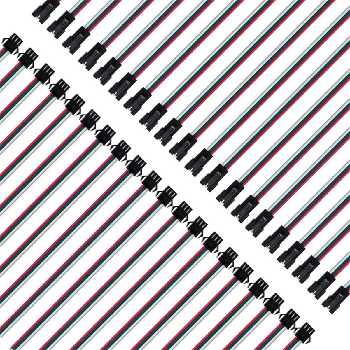 Y275A J~20 Pairs JST SM 3 Pin Connectors for WS2812B WS2811 WS2812 WS2814 SK6812 FOCB CCT LED Strip Female Male 15cm