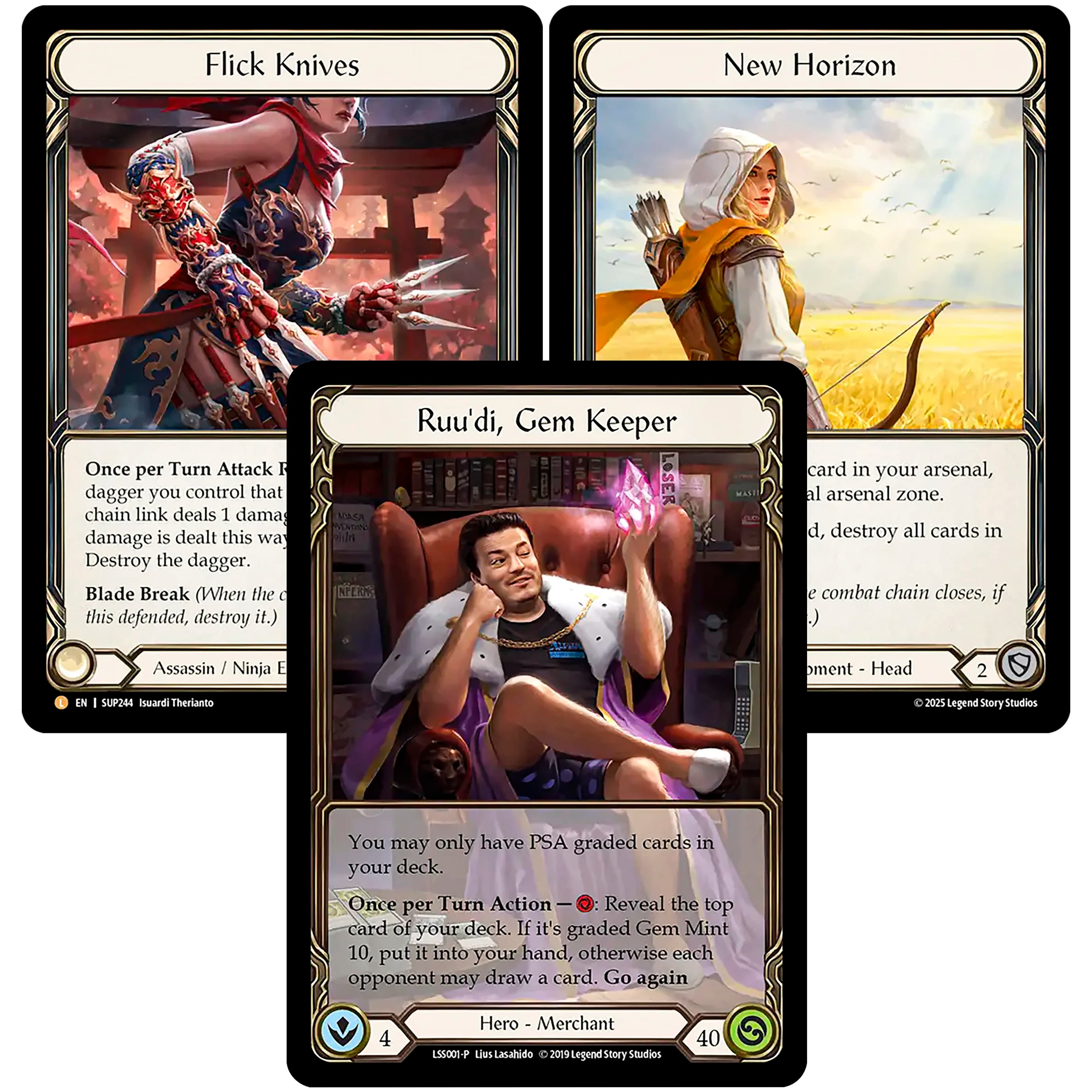 LSS001-P Ruu'di Gem Keeper Rudy Alpha Investments FLICK KNIVES normal FAB Proxy card with hidden blade