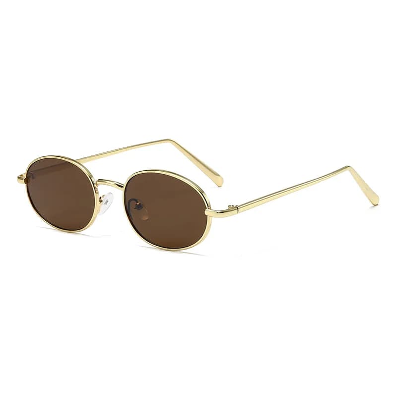 Nuovi Occhiali da Sole di Lusso per Donna e Uomo, Montatura Ovale in Metallo, Occhiali Unisex Eleganti e Glamour