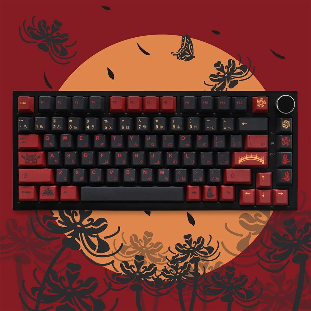 GMK Higanbana JP Keycaps Dye Sublimation Pbt 129 Keys Cherry Profile Keycaps for 61/64/87/104/108 Mx Switch Mechanical Keyboard