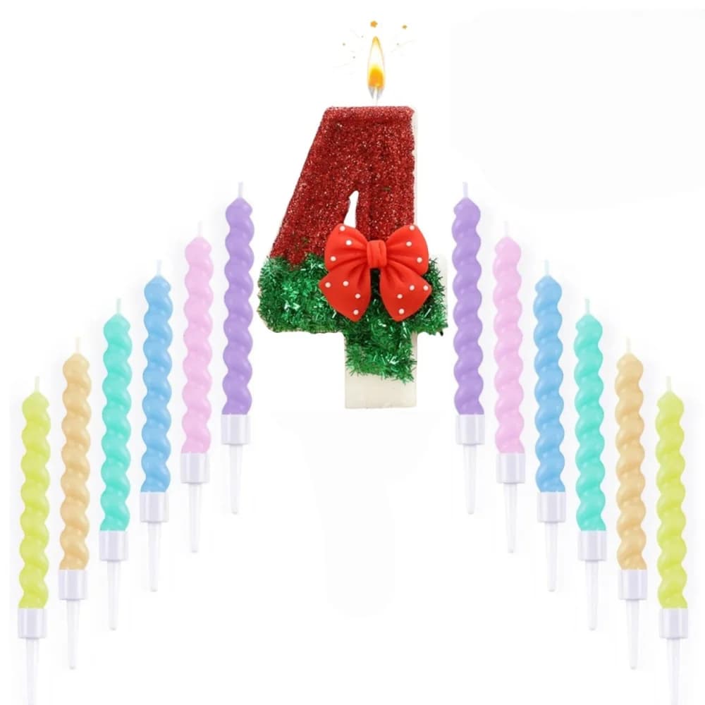 13PCS New 0-9 Number Birthday Candles Premium custom Two tone bow tie birthday cake digital party candle decoration anniversary
