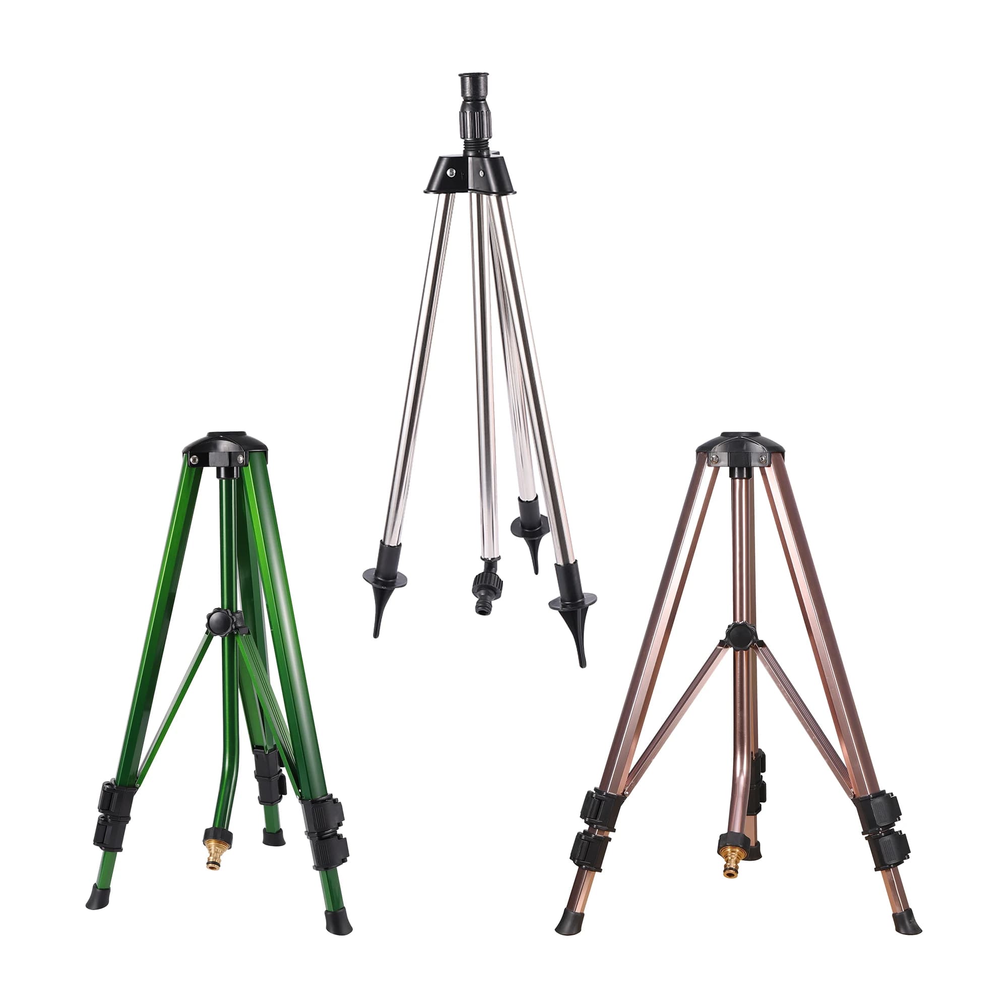 Base per treppiede regolabile in altezza per treppiede telescopico in acciaio inossidabile per irrigazione da giardino da 1/2" con connettore rapido da 16 mm