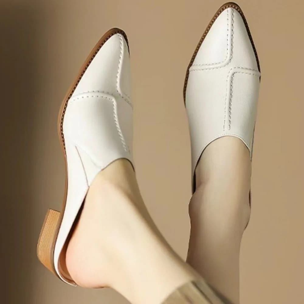Ciabatte Baotou da donna 2026 Nuove Ciabatte Eleganti con Tacco Grosso per Esterni Autunno/Estate, Scarpe da Donna a Punta con Tacco Medio Comode