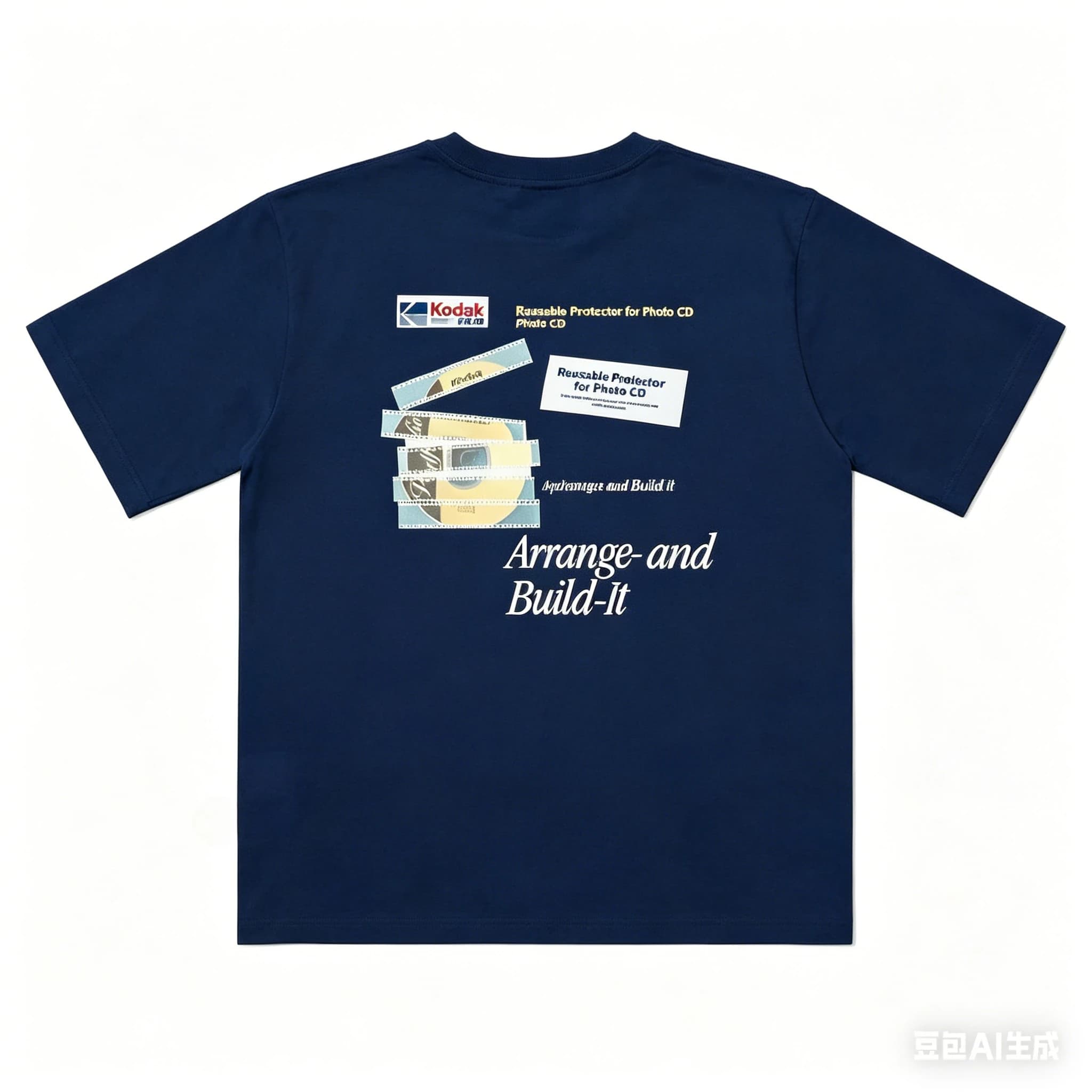 T-shirt Vintage Stile Kodak con Stampa, per l'Estate, Abbigliamento Casual da Uomo, Trendy, 100% Cotone, Traspirante e Confortevole