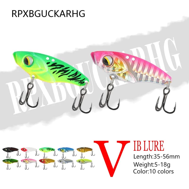 Kit esca in metallo VIB da 5 g/7 g/10 g/14 g per la pesca alla trota, esca vibrante dura con ganci affilati, esca da pesca in acqua dolce salata