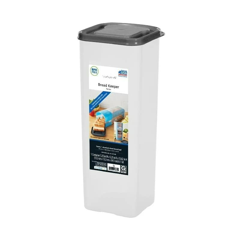 Contenitore per Pane in Plastica con Coperchio, Organizzatore per Dispensa per Pane e Conservazione Alimenti