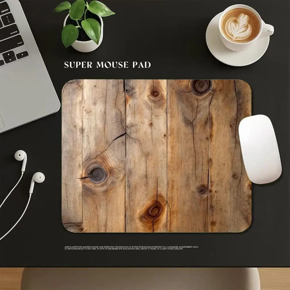 Vintage Cracked Wood Plank Mouse Pad Retro Wooden Texture Office Computer 45X40CM Mousepad Desktop E-Sports Gaming MousePads