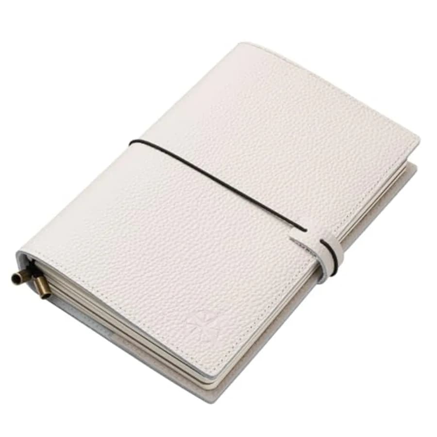 A5 Travelers Notebook with Pockets Leather Journal 6" x 8.5" 15 x 22cm Refillable Travel Journal 120 GSM Blank Inserts