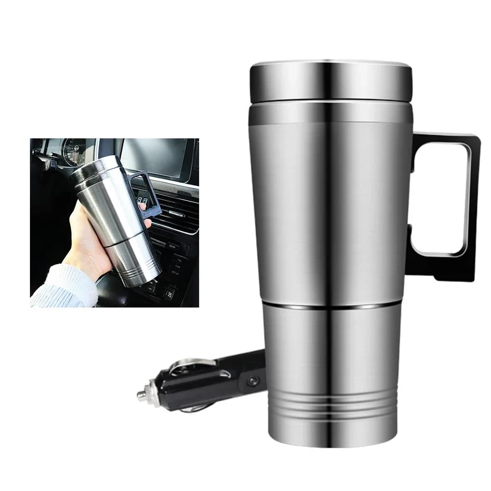 Car kettle with electric heating 12V/24V electric heating cup for car 300ML cup for insulated beverage Stainless steel electric travel kettle