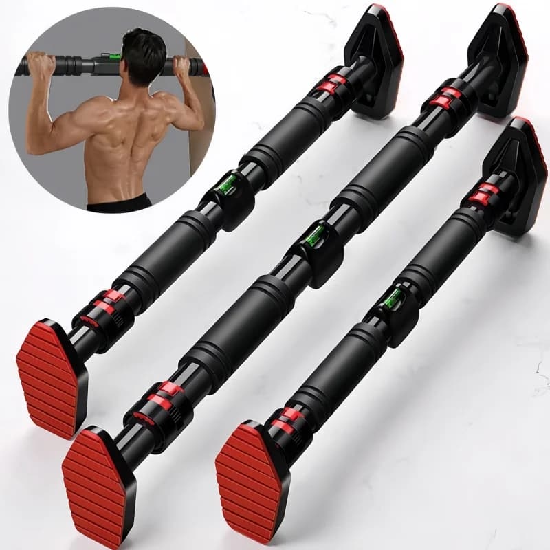 Barra Orizzontale Scorrevole in Acciaio per Trazioni, Attrezzatura da Palestra Domestica, Dispositivo Pull-Up Senza Foratura per Porta, Monoleva, Altezza Regolabile