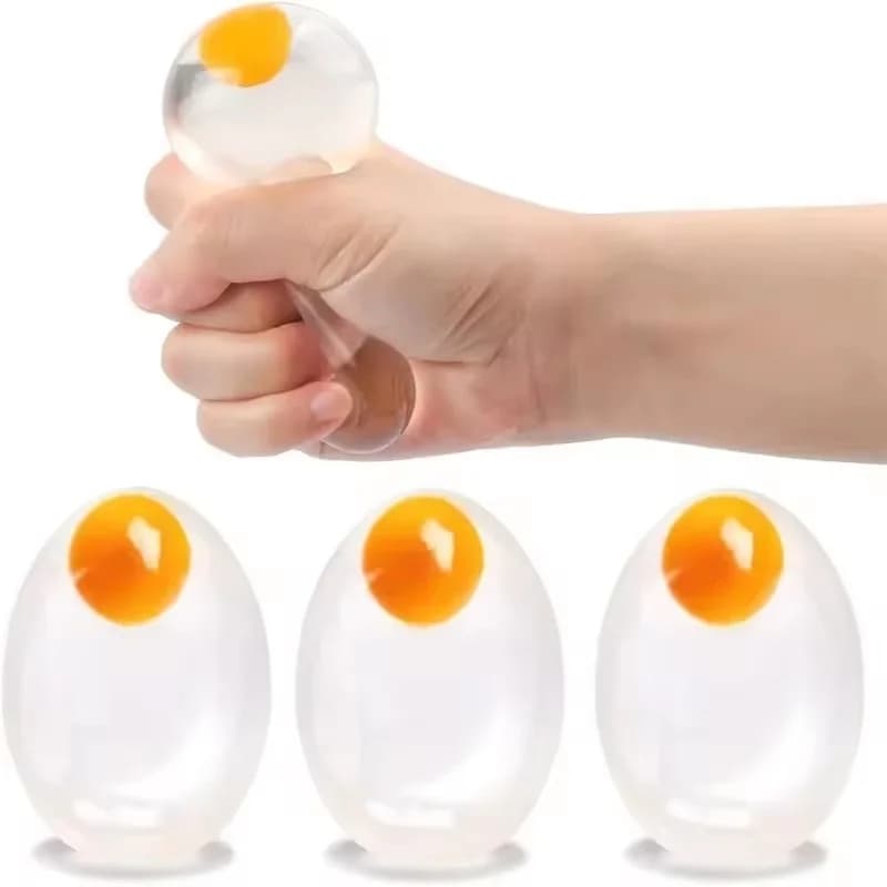 Giocattoli Squishy a Forma di Uovo Trasparente, Palline Antistress, Giocattoli per Alleviare l'Ansia e la Decompressione, Fidget Toy per Adulti e Bambini