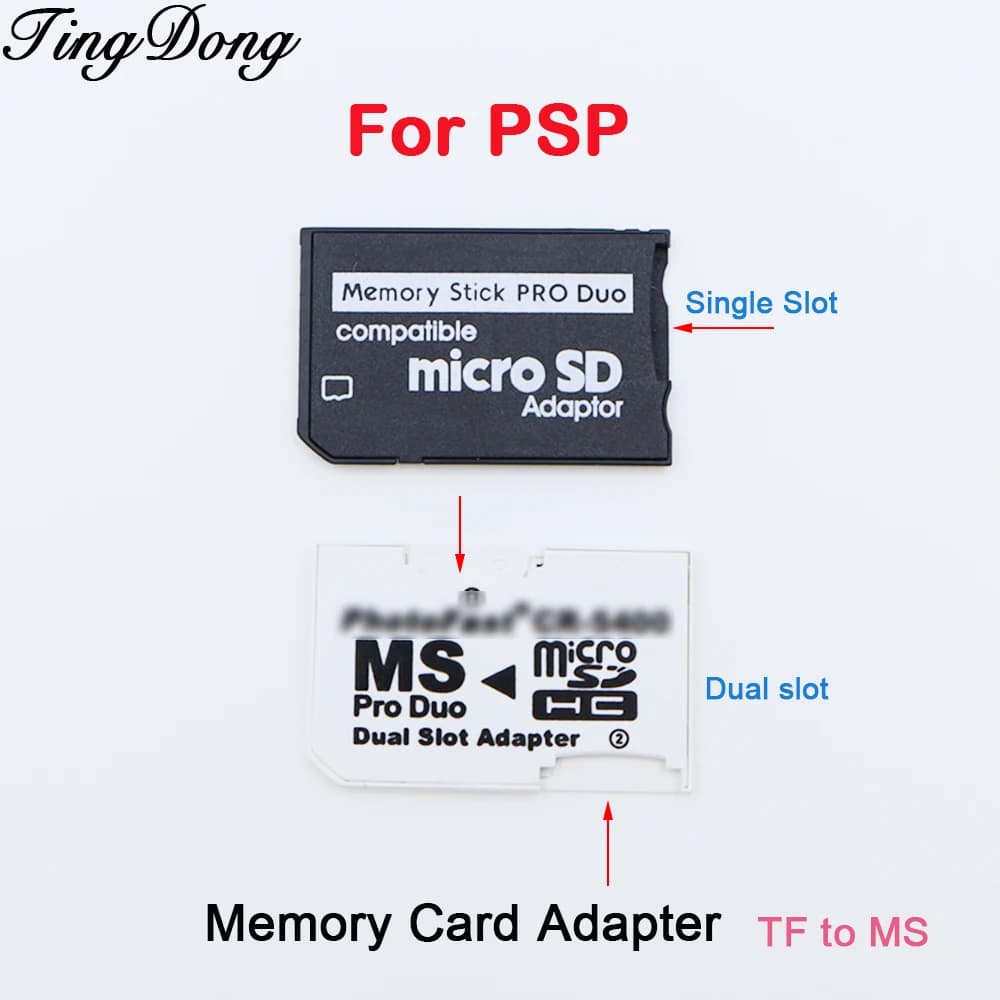 Adattatore per scheda Memory Stick da 1 PC per scheda SD TF a MS per lettore di schede Micro SD Sony PSP singolo doppio 2