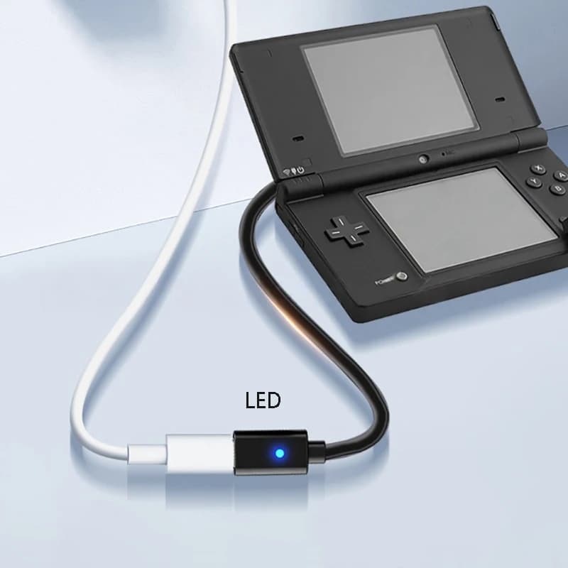 10cm USB C Short Charger Cable for 3DS NDSi Console Power Supply Travel Case Built In Cord Kit Set Case Holder