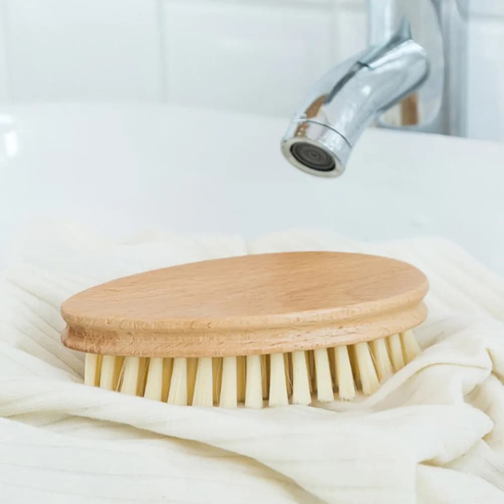 Spazzola Multifunzionale Giapponese con Manico in Legno di Faggio e Fibre Ultra-Morbide per Vestiti e Scarpe, Delicata sui Tessuti