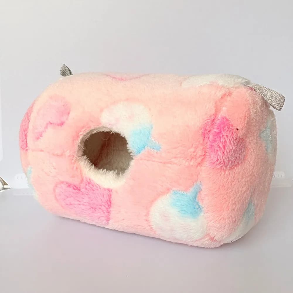 Comfortable and warm hammock for hamsters, thick velvet, sleeping bag for pets, cartoon model, tunnel design, squirrel beds, cage accessories