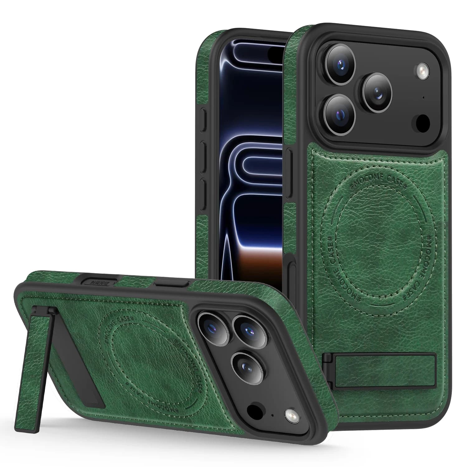 for iPhone 17 Pro Max 17 Pro 17 Air Case Leather Stand Holder Magnetic Cover Mag-safe Wireless Charge Soft Retro Shell Fundas